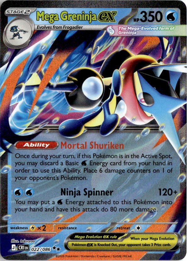 Mega Greninja Ex graded slab