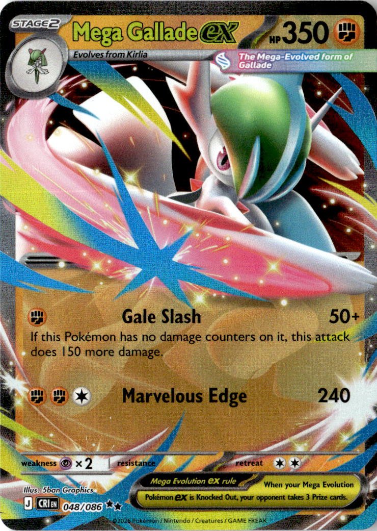2026 Pokemon Mega Evolution Mega Gallade Ex graded slab