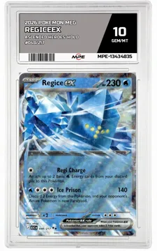 2026 POKEMON MEG ASCENDED HEROES-HOLO #048/217 RegiceEX MPE 10 GEM/MT — graded card up for auction