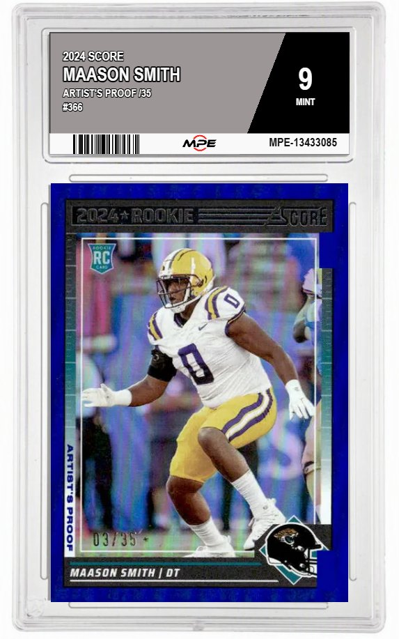2024 SCORE ARTIST'S PROOF /35 #366 MAASON SMITH MPE 9 MINT — graded card auctioned from the MPE vault