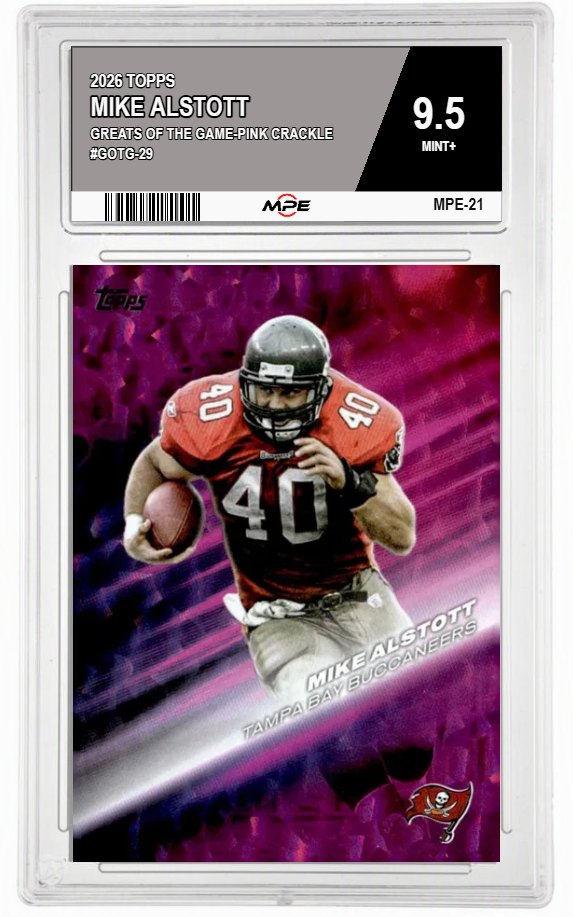 2026 TOPPS GREATS OF THE GAME-PINK CRACKLE #GOTG-29 MIKE ALSTOTT MPE 9.5 MINT+ — graded card auctioned from the MPE vault