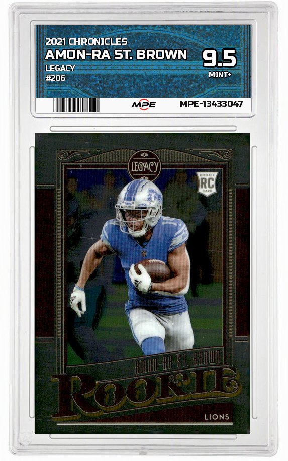 2021 CHRONICLES LEGACY #206 AMON-RA ST. BROWN MPE 9.5 MINT+ — graded card auctioned from the MPE vault