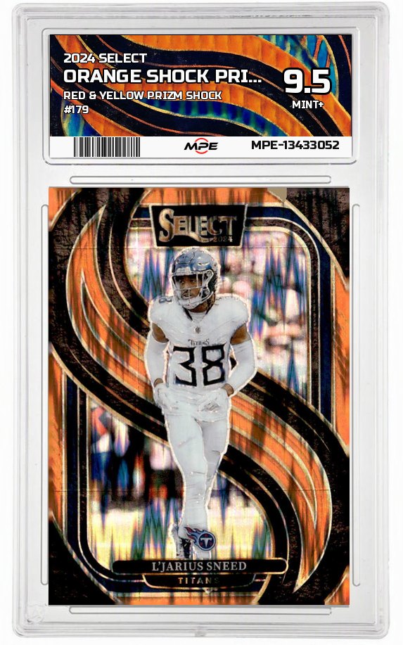 2024 SELECT Red & Yellow Prizm Shock #179 ORANGE SHOCK PRIZM MPE 9.5 MINT+ — graded card auctioned from the MPE vault