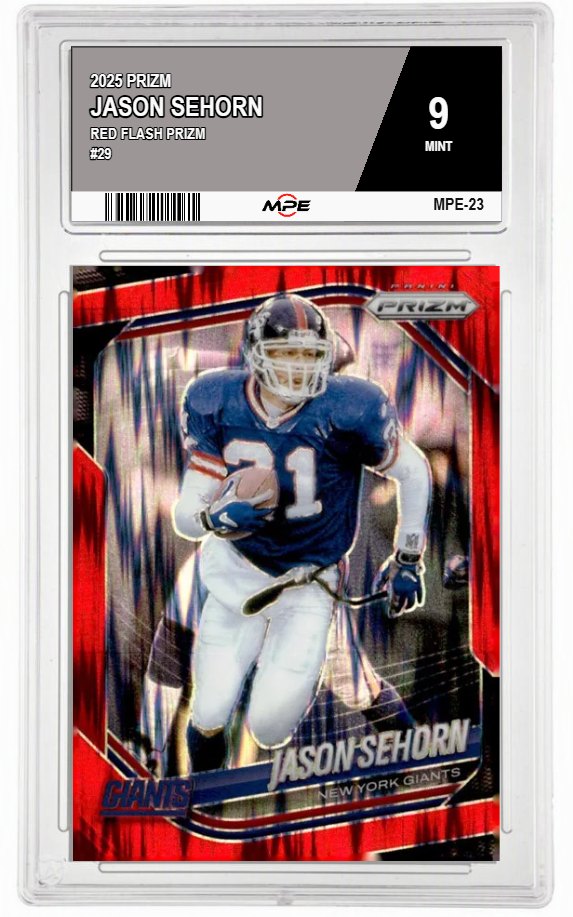2025 PRIZM RED FLASH PRIZM #29 JASON SEHORN MPE 9 MINT — graded card auctioned from the MPE vault