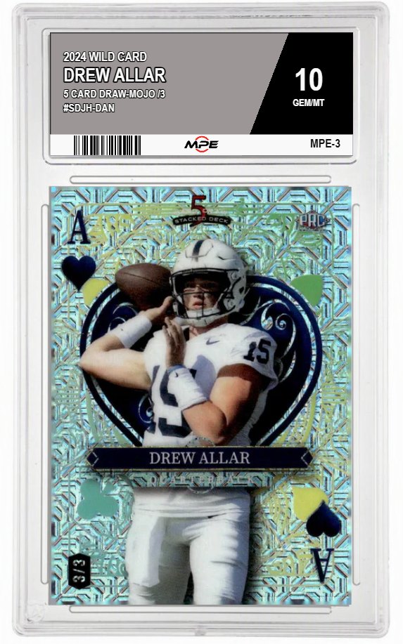 2024 WILD CARD 5 CARD DRAW-MOJO /3 #SDJH-DAN DREW ALLAR MPE 10 GEM/MT — graded card auctioned from the MPE vault