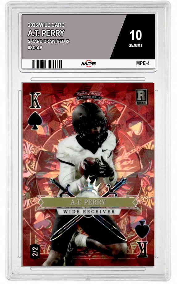 2023 WILD CARD 5 CARD DRAW-RED /2 #SD-AP A.T. PERRY MPE 10 GEM/MT — graded card auctioned from the MPE vault