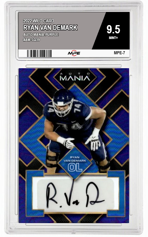 2022 WILD CARD AUTO MANIA-PURPLE #AM-SQ39 RYAN VAN DEMARK MPE 9.5 MINT+ — graded card auctioned from the MPE vault