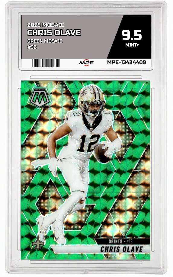 2025 MOSAIC GREEN MOSAIC #92 CHRIS OLAVE MPE 9.5 MINT+ — graded card auctioned from the MPE vault