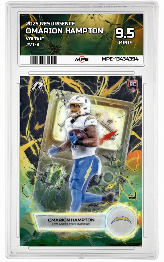 2025 RESURGENCE VOLTAIC #VT-9 OMARION HAMPTON MPE 9.5 MINT+ — graded card auctioned from the MPE vault