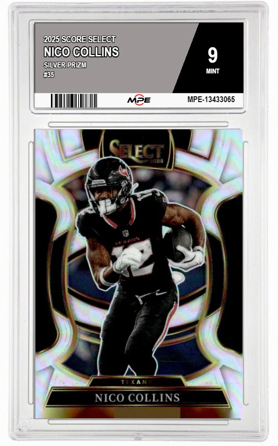 2025 SCORE SELECT SILVER PRIZM #35 NICO COLLINS MPE 9 MINT — graded card auctioned from the MPE vault