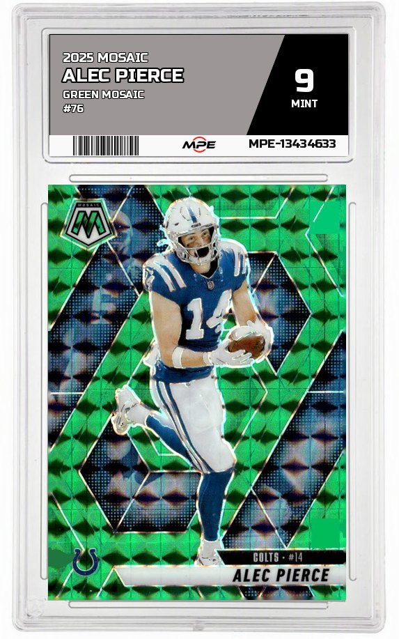 2025 MOSAIC GREEN MOSAIC #76 ALEC PIERCE MPE 9 MINT — graded card auctioned from the MPE vault