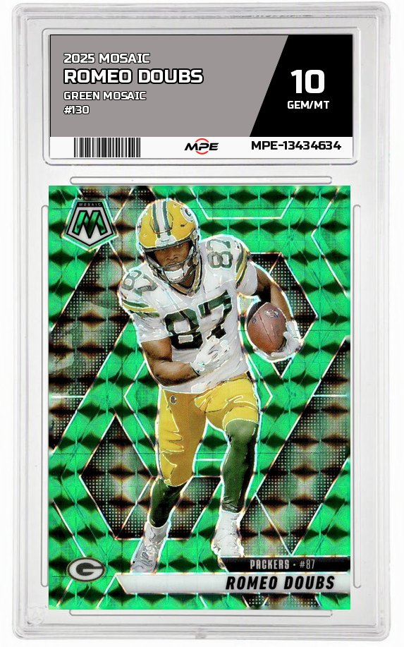 2025 MOSAIC GREEN MOSAIC #130 ROMEO DOUBS MPE 10 GEM/MT — graded card auctioned from the MPE vault