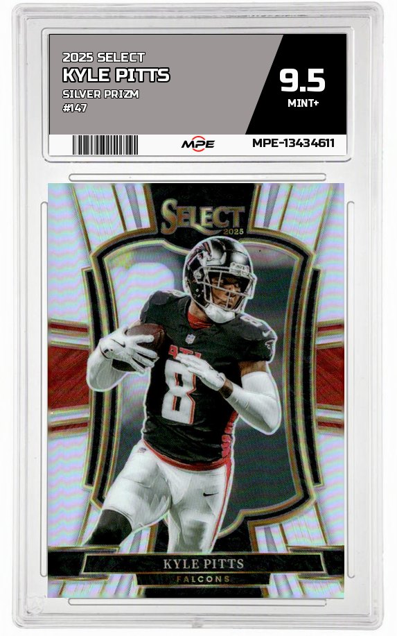 2025 SELECT SILVER PRIZM #147 KYLE PITTS MPE 9.5 MINT+ — graded card up for auction