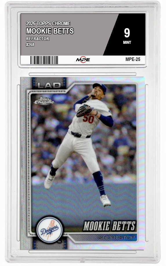 2026 TOPPS CHROME REFRACTOR #268 MOOKIE BETTS MPE 9 MINT — graded card auctioned from the MPE vault
