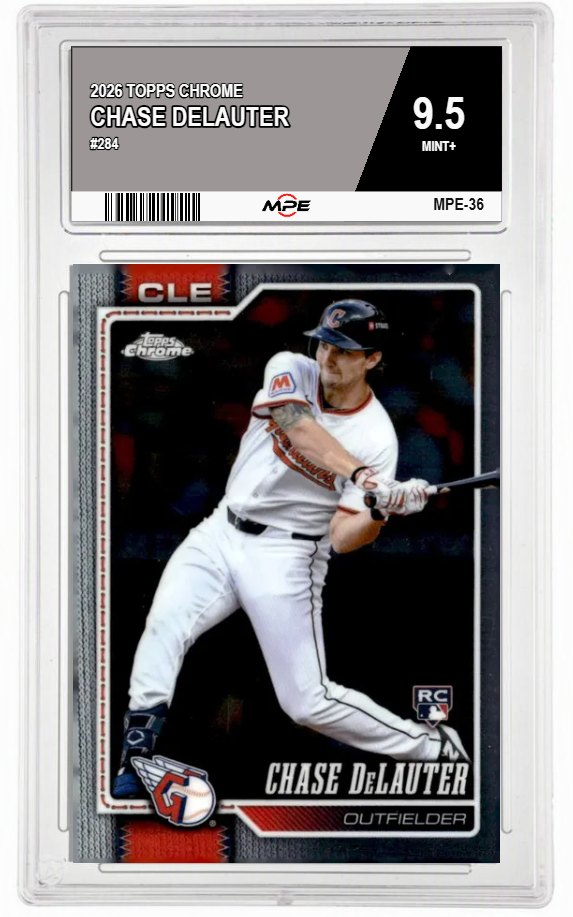 2026 TOPPS CHROME #284 CHASE DELAUTER MPE 9.5 MINT+ — graded card auctioned from the MPE vault