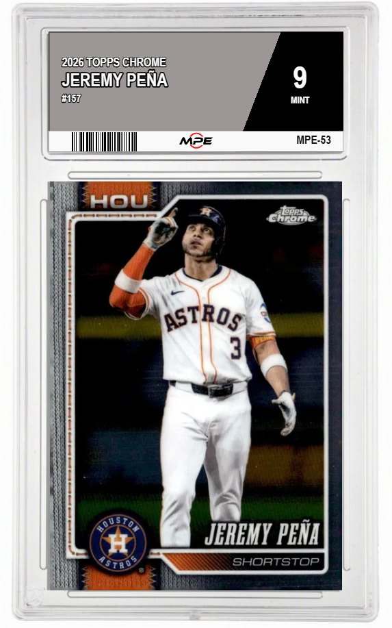 2026 TOPPS CHROME #157 JEREMY PEÑA MPE 9 MINT — graded card auctioned from the MPE vault