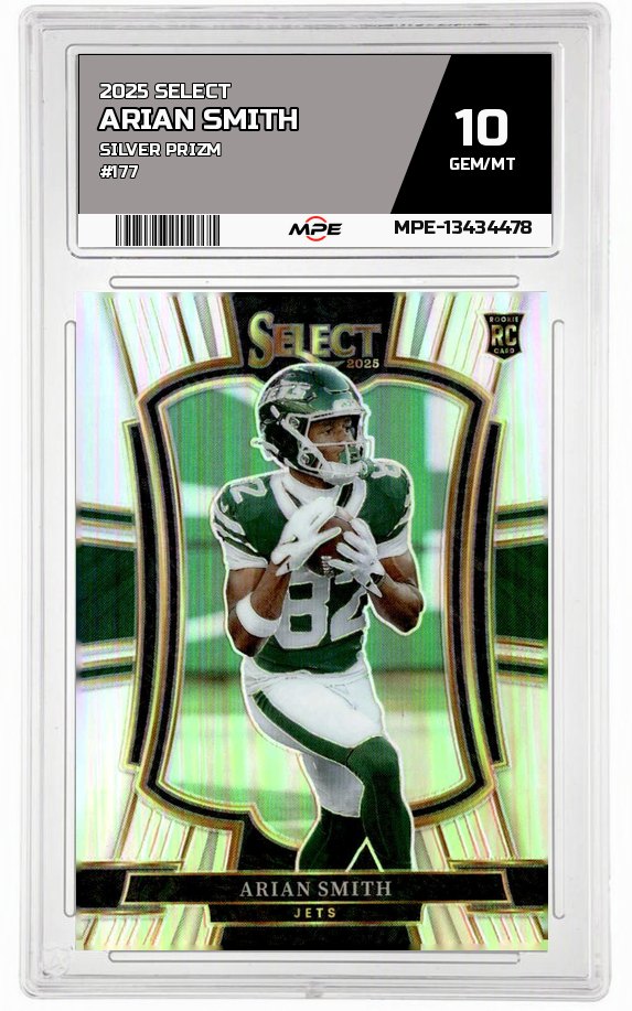 2025 SELECT SILVER PRIZM #177 ARIAN SMITH MPE 10 GEM/MT — graded card auctioned from the MPE vault