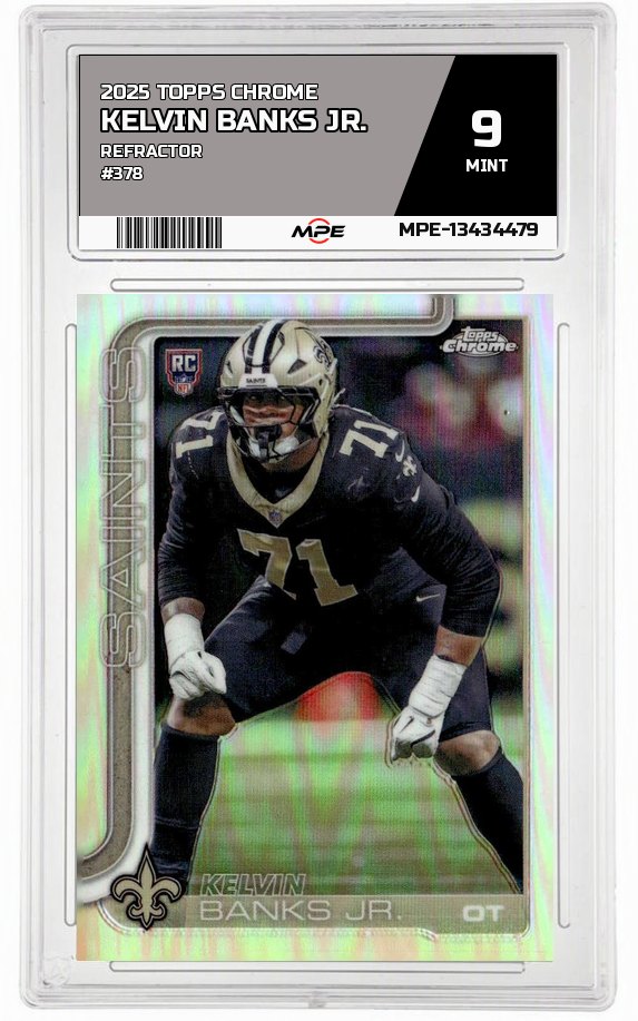 2025 TOPPS CHROME REFRACTOR #378 KELVIN BANKS JR. MPE 9 MINT — graded card auctioned from the MPE vault