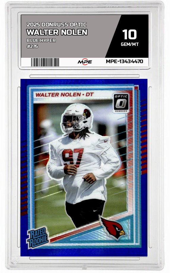 2025 DONRUSS OPTIC BLUE HYPER #276 WALTER NOLEN MPE 10 GEM/MT — graded card up for auction