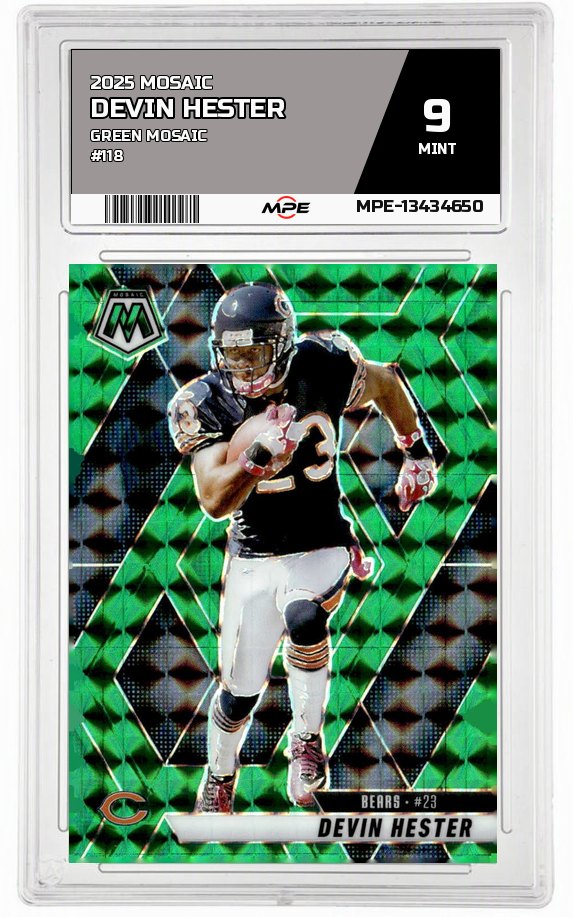 2025 MOSAIC GREEN MOSAIC #118 DEVIN HESTER MPE 9 MINT — graded card auctioned from the MPE vault