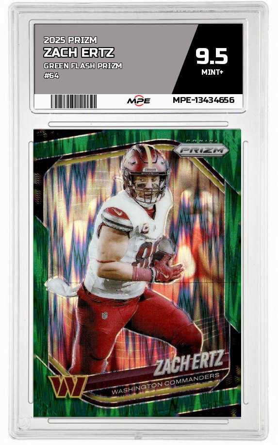 2025 PRIZM GREEN FLASH PRIZM #64 ZACH ERTZ MPE 9.5 MINT+ — graded card up for auction