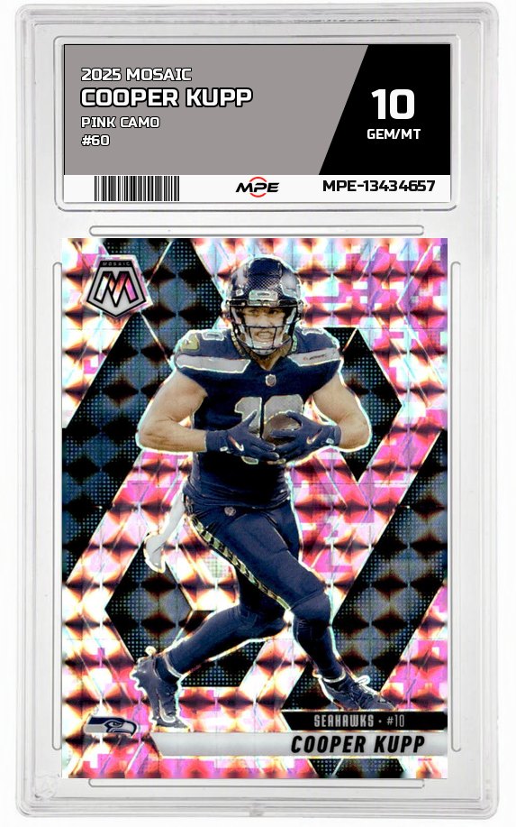 2025 MOSAIC PINK CAMO #60 COOPER KUPP MPE 10 GEM/MT — graded card auctioned from the MPE vault