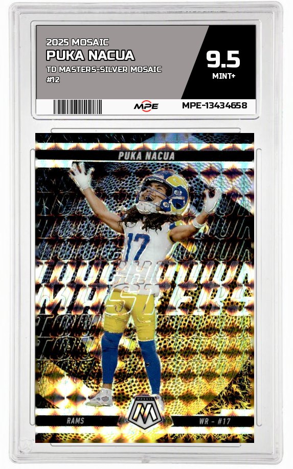 2025 MOSAIC TD MASTERS-SILVER MOSAIC #12 PUKA NACUA MPE 9.5 MINT+ — graded card auctioned from the MPE vault