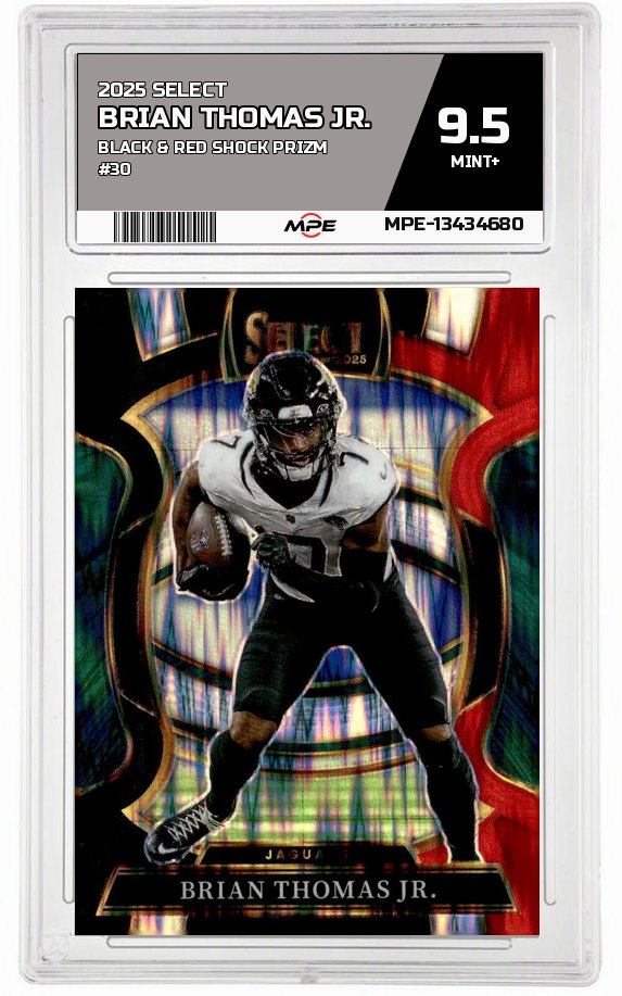 2025 SELECT BLACK & RED SHOCK PRIZM #30 BRIAN THOMAS JR. MPE 9.5 MINT+ — graded card up for auction