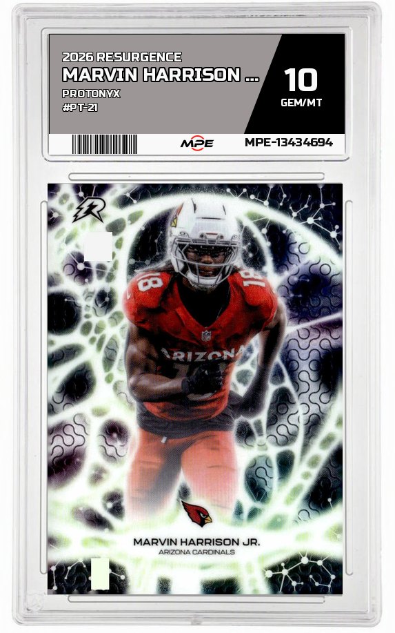 2026 RESURGENCE PROTONYX #PT-21 MARVIN HARRISON JR. MPE 10 GEM/MT — graded card auctioned from the MPE vault