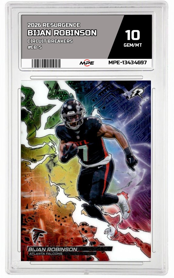 2026 RESURGENCE CIRCUIT BREAKERS #CB-5 BIJAN ROBINSON MPE 10 GEM/MT — graded card auctioned from the MPE vault