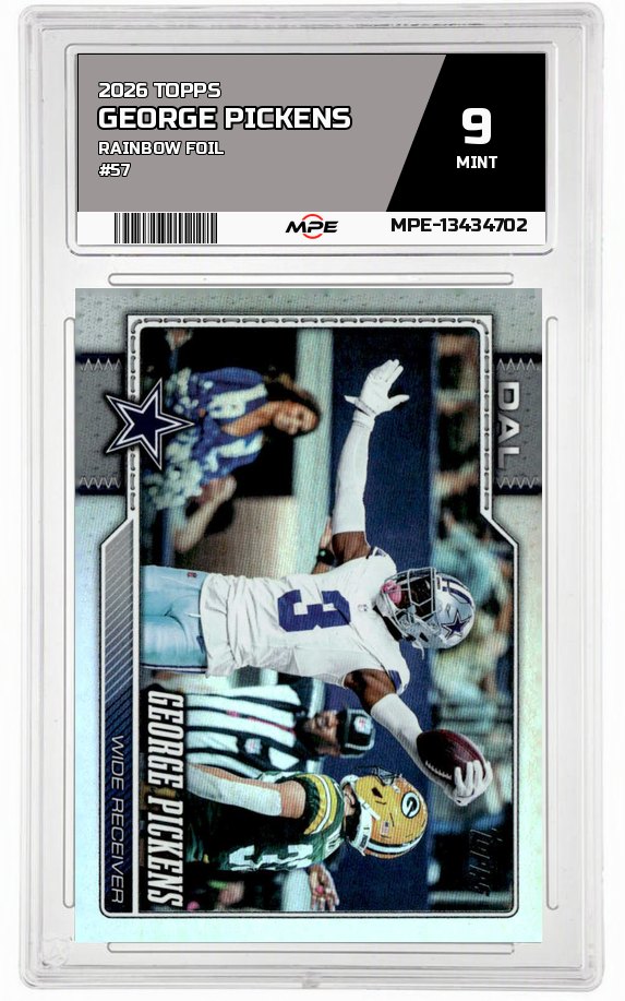2026 TOPPS RAINBOW FOIL #57 GEORGE PICKENS MPE 9 MINT — graded card up for auction
