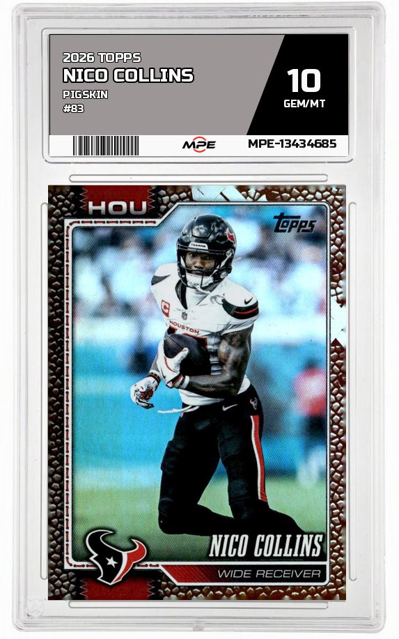 2026 TOPPS PIGSKIN #83 NICO COLLINS MPE 10 GEM/MT — graded card auctioned from the MPE vault