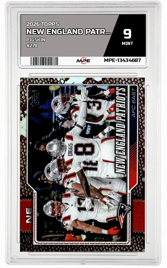 2026 TOPPS PIGSKIN #278 NEW ENGLAND PATRIOTS MPE 9 MINT — graded card up for auction