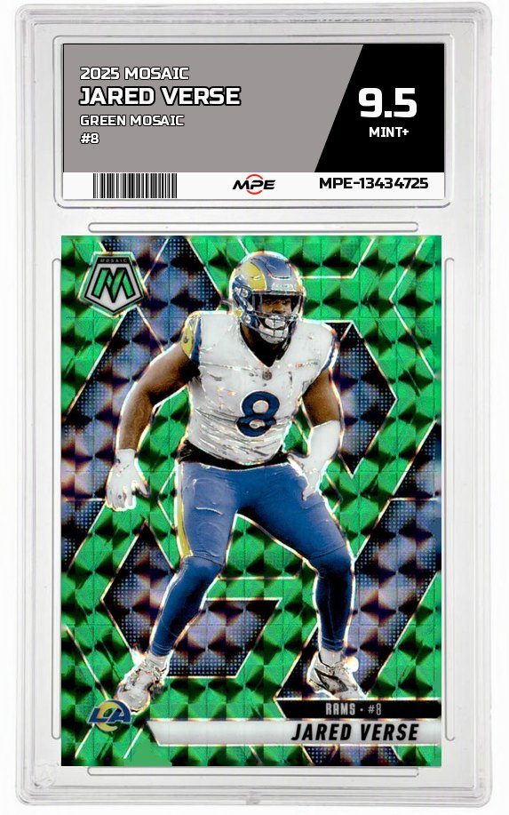 2025 MOSAIC GREEN MOSAIC #8 JARED VERSE MPE 9.5 MINT+ — graded card auctioned from the MPE vault