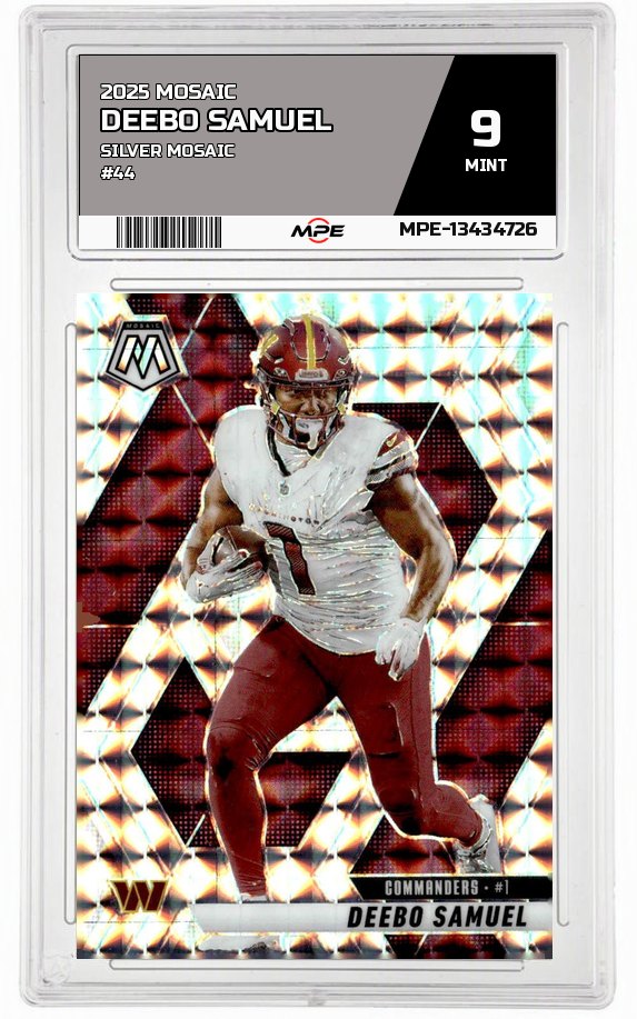 2025 MOSAIC SILVER MOSAIC #44 DEEBO SAMUEL MPE 9 MINT — graded card auctioned from the MPE vault