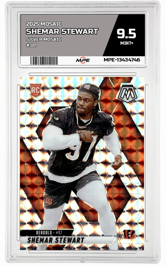 2025 MOSAIC SILVER MOSAIC #381 SHEMAR STEWART MPE 9.5 MINT+ — graded card auctioned from the MPE vault