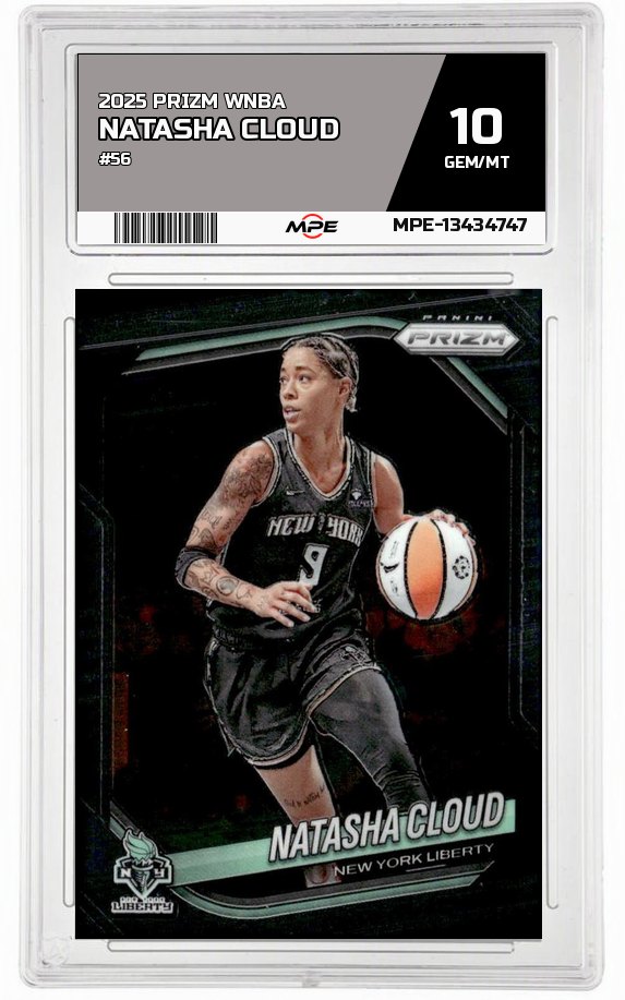 2025 PRIZM WNBA #56 NATASHA CLOUD MPE 10 GEM/MT — graded card auctioned from the MPE vault