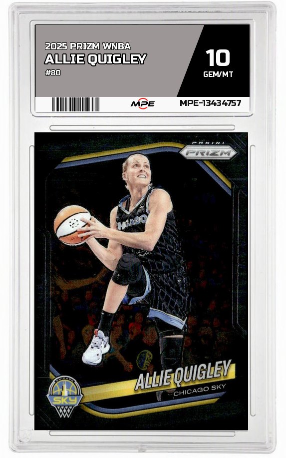 2025 PRIZM WNBA #80 ALLIE QUIGLEY MPE 10 GEM/MT — graded card auctioned from the MPE vault