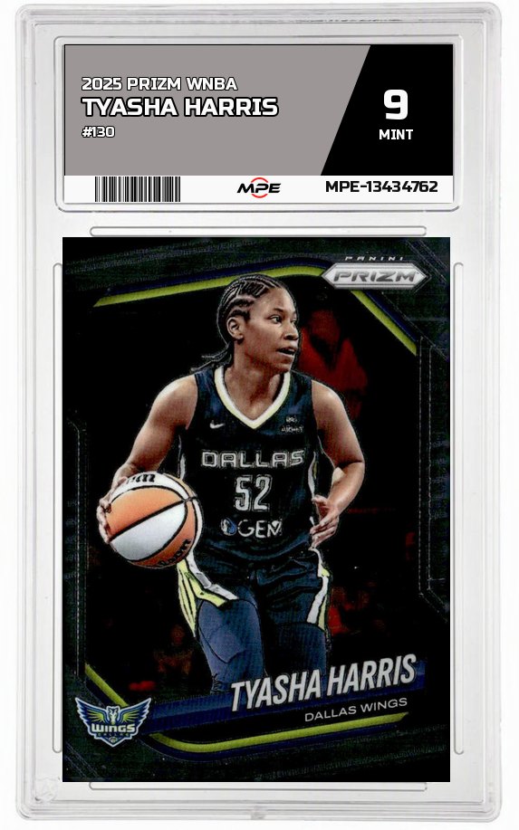 2025 PRIZM WNBA #130 TYASHA HARRIS MPE 9 MINT — graded card auctioned from the MPE vault