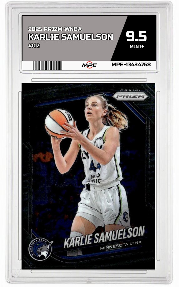 2025 PRIZM WNBA #102 KARLIE SAMUELSON MPE 9.5 MINT+ — graded card auctioned from the MPE vault
