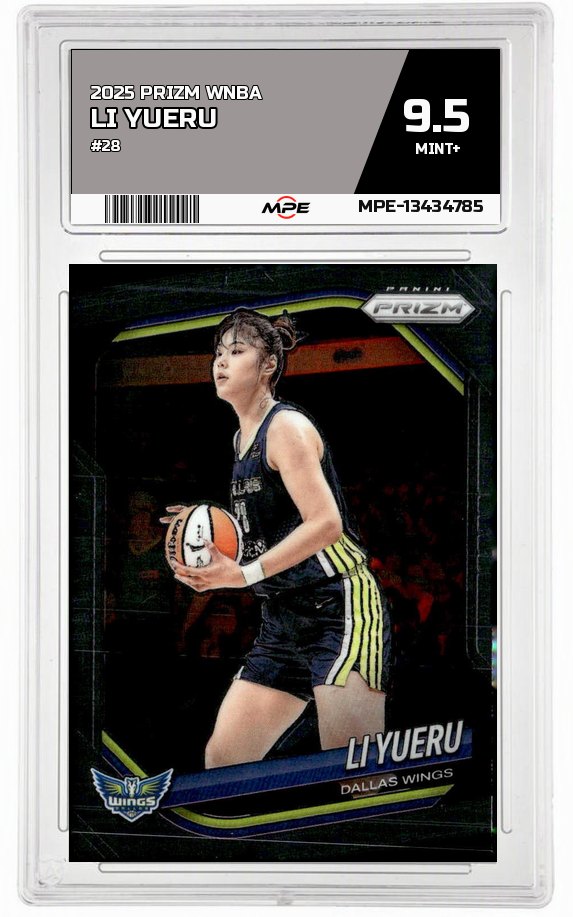 2025 PRIZM WNBA #28 LI YUERU MPE 9.5 MINT+ — graded card auctioned from the MPE vault
