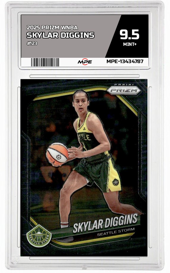 2025 PRIZM WNBA #123 SKYLAR DIGGINS MPE 9.5 MINT+ — graded card auctioned from the MPE vault