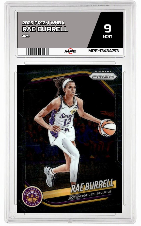 2025 PRIZM WNBA #25 RAE BURRELL MPE 9 MINT — graded card auctioned from the MPE vault