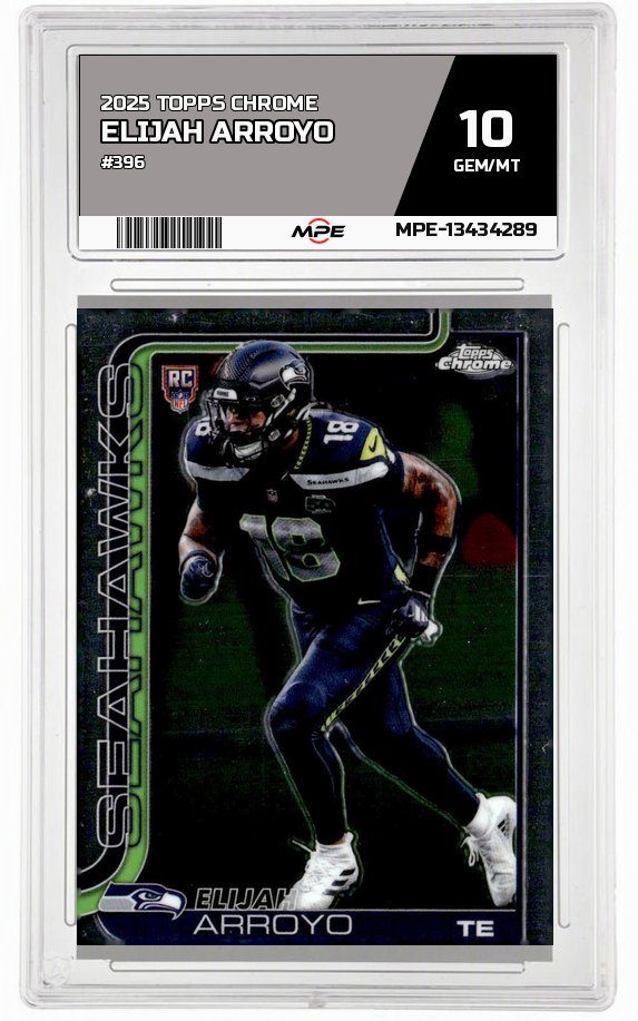 2025 TOPPS CHROME #396 ELIJAH ARROYO MPE 10 GEM/MT — graded card auctioned from the MPE vault