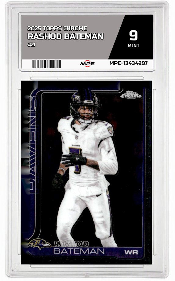 2025 TOPPS CHROME #21 RASHOD BATEMAN MPE 9 MINT — graded card auctioned from the MPE vault