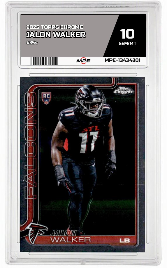 2025 TOPPS CHROME #354 JALON WALKER MPE 10 GEM/MT — graded card auctioned from the MPE vault