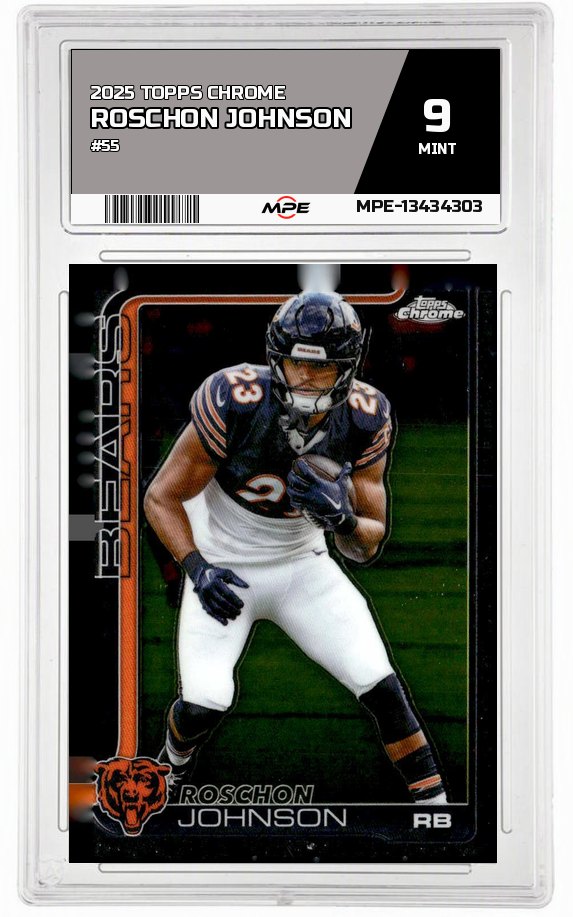 2025 TOPPS CHROME #55 ROSCHON JOHNSON MPE 9 MINT — graded card auctioned from the MPE vault