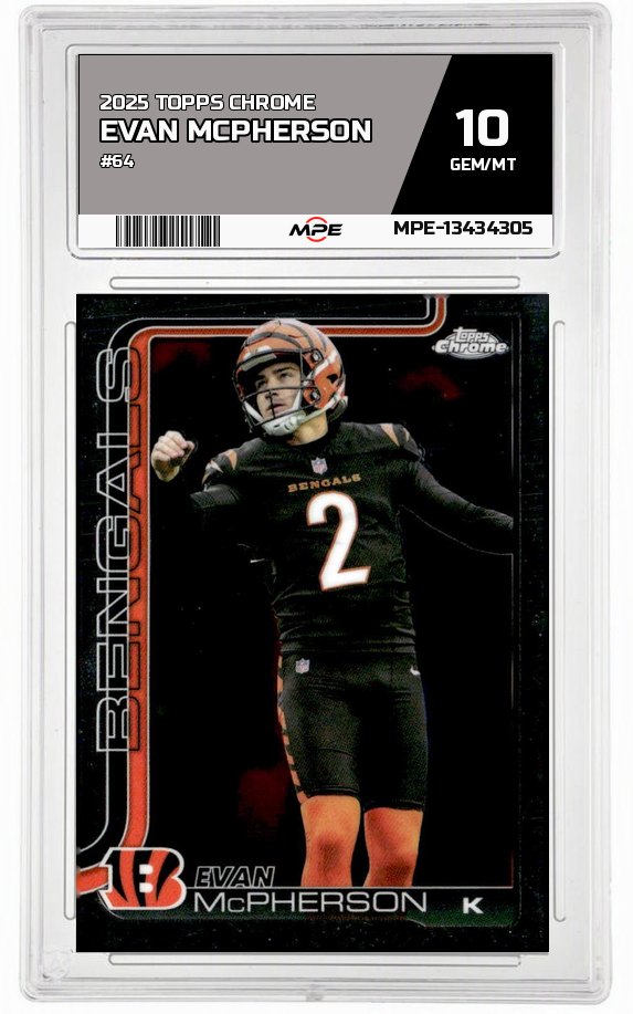 2025 TOPPS CHROME #64 EVAN MCPHERSON MPE 10 GEM/MT — graded card auctioned from the MPE vault