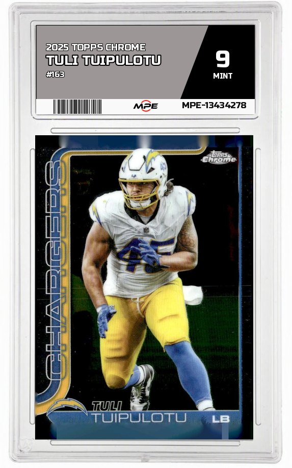 2025 TOPPS CHROME #163 TULI TUIPULOTU MPE 9 MINT — graded card auctioned from the MPE vault