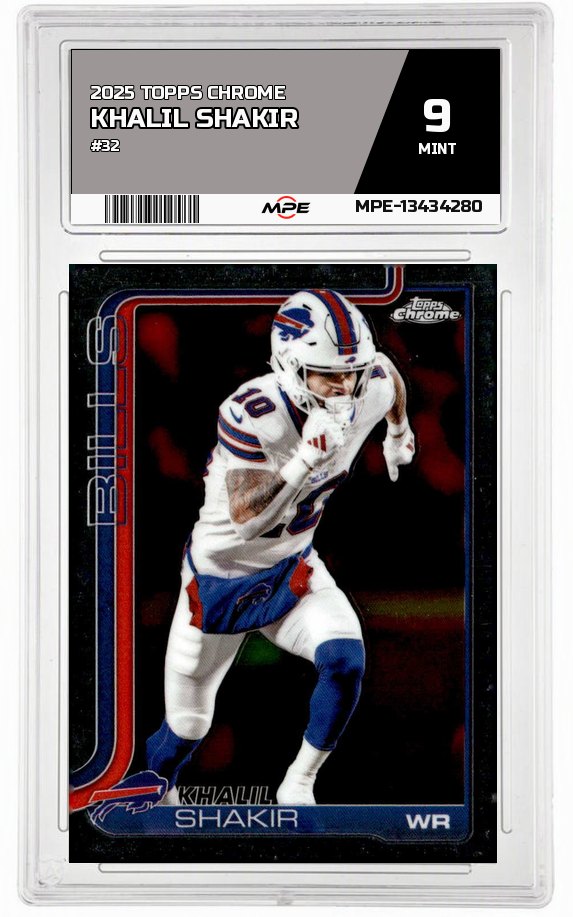 2025 TOPPS CHROME #32 KHALIL SHAKIR MPE 9 MINT — graded card auctioned from the MPE vault
